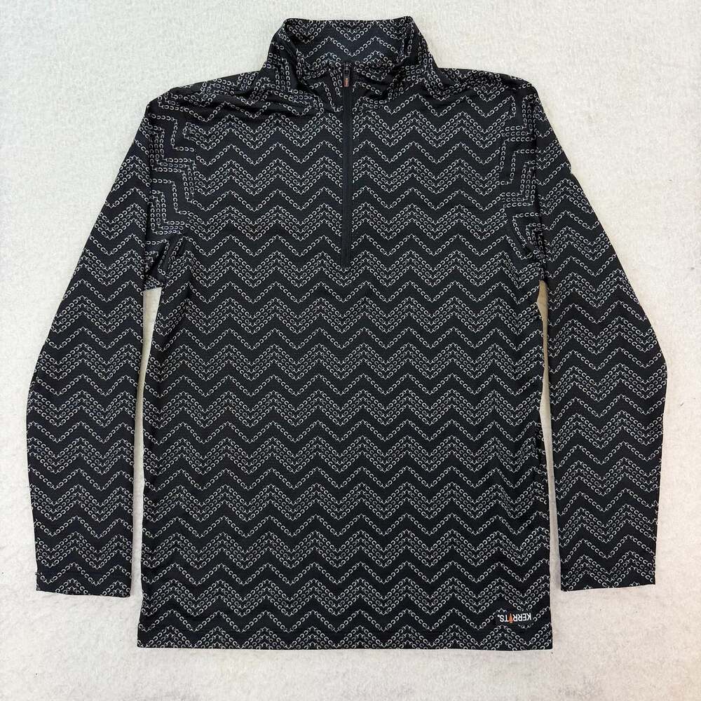 Kerrits Kid's Easy Stride Ice Fil Long Sleeve Shirt Print Quarter Zip Size XL
